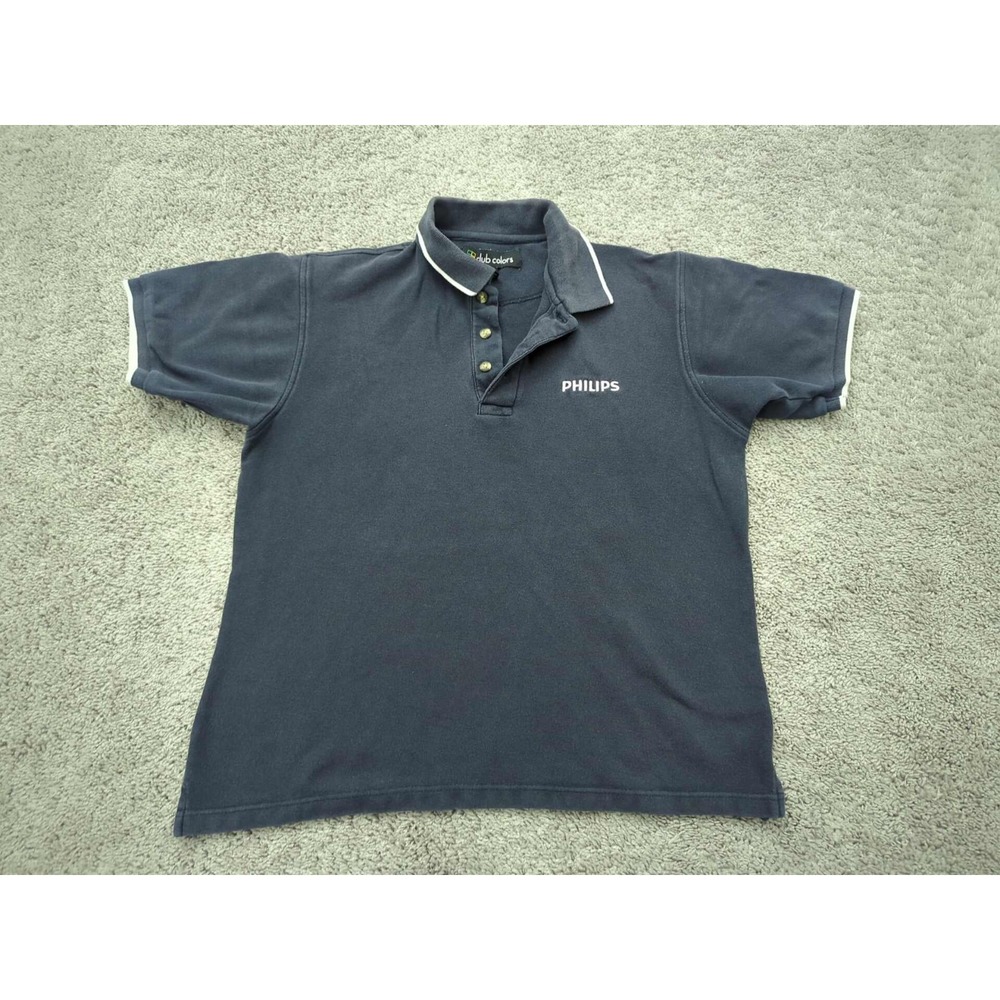 Philips Polo Shirt Mens Medium‎ Short Sleeve Golf Casual Club Colors Black